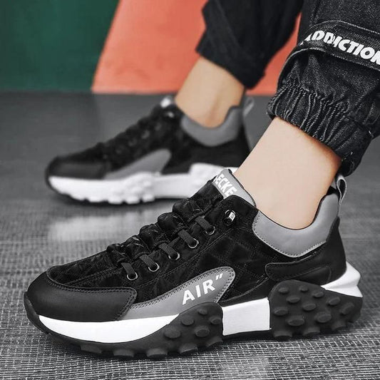 Black Charcoal Men's Mid Thick Base Sneakers